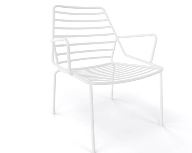 Лаунж-кресло металлическое Link Lounge белый 650х610х760 мм