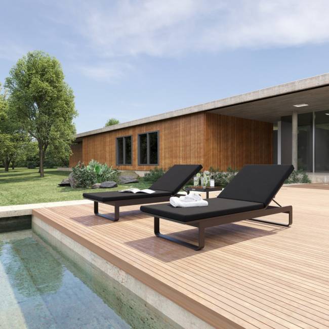Шезлонг LETTO черный - каркас карбон