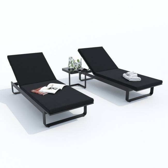 Шезлонг LETTO черный - каркас карбон