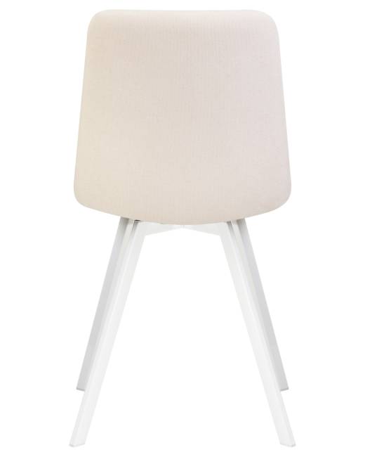 Стул обеденный DOBRIN ALEX SQUARE, белые ножки, кремовая ткань (UF860-01B)