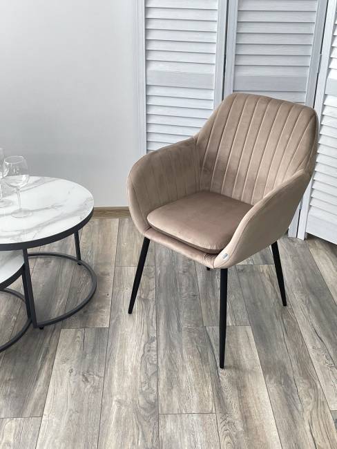 Стул ALABAMA BLUVEL-40 BEIGE, велюр / черный каркас М-City