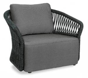 Лаунж-кресло плетеное мягкое Method антрацит 1030х895х740 мм