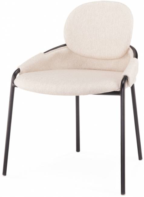 Стул металлический с обивкой Lok черный, бежевый 620х540х750 мм