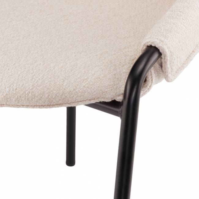 Стул металлический с обивкой Lok черный, бежевый 620х540х750 мм