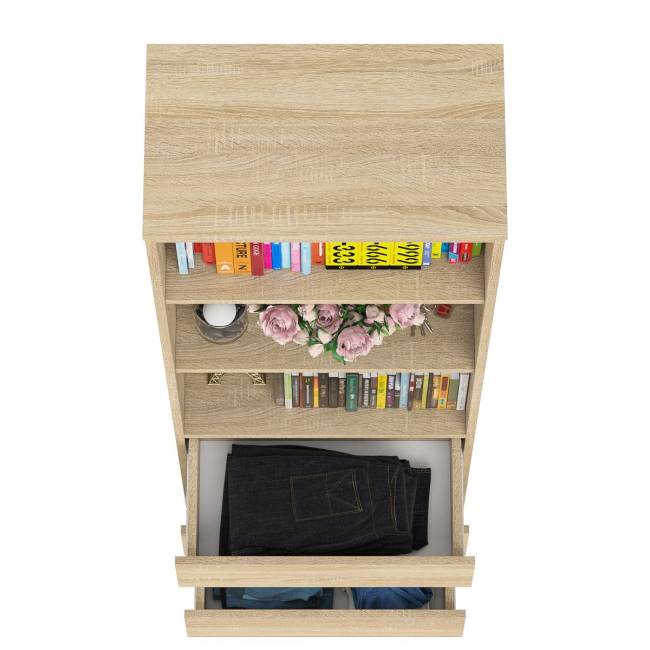 Стеллаж с ящиками Мори МСТ600.3 цвет дуб сонома