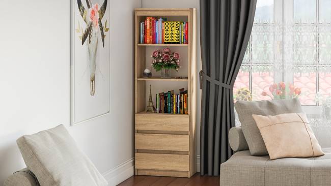 Стеллаж с ящиками Мори МСТ600.3 цвет дуб сонома