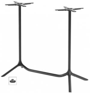 Подстолье металлическое барное двойное Tripe Double черный 1140х540х1090 мм