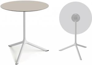 Стол ламинированный обеденный складной Tripe Maxi Folding белый, тортора Ø800х740 мм