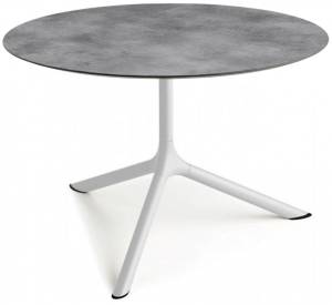 Столик ламинированный кофейный Tripe Maxi белый, цементный Ø800х510 мм