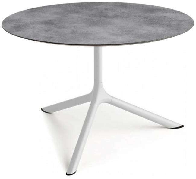 Столик ламинированный кофейный Tripe Maxi белый, цементный Ø800х510 мм