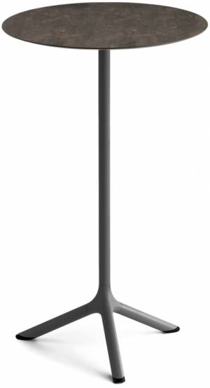 Стол ламинированный барный Tripe антрацит, кортен Ø600х1100 мм