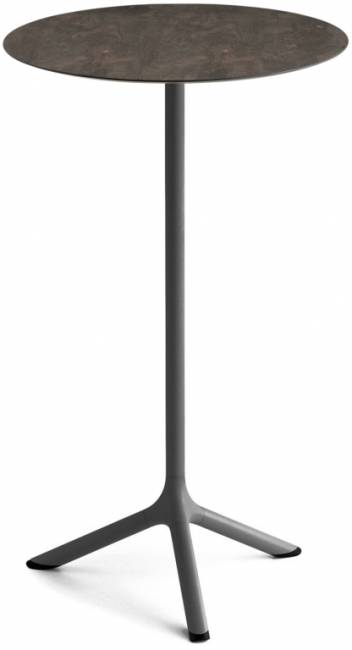 Стол ламинированный барный Tripe антрацит, кортен Ø600х1100 мм