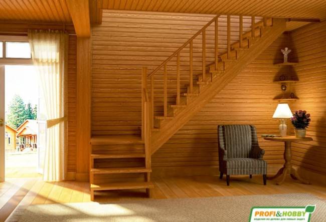 Деревянная лестница К-002м/1 Деревянная лестница К-002м/1