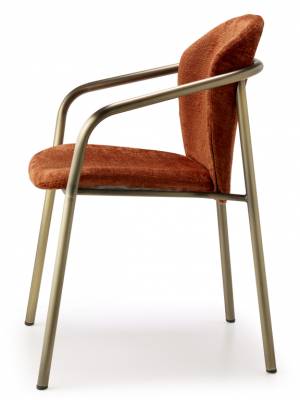 Кресло с обивкой Finn винтажная бронза, терракотовый 580х550х780 мм