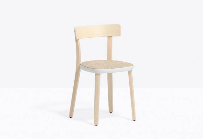 Стул деревянный Folk белый, беленый ясень, натуральный 450х445х745 мм