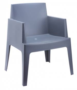 Кресло пластиковое Box темно-серый 650х580х800 мм