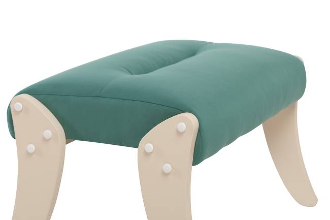 Пуф Leset Дэми Слоновая кость V43 зелёный