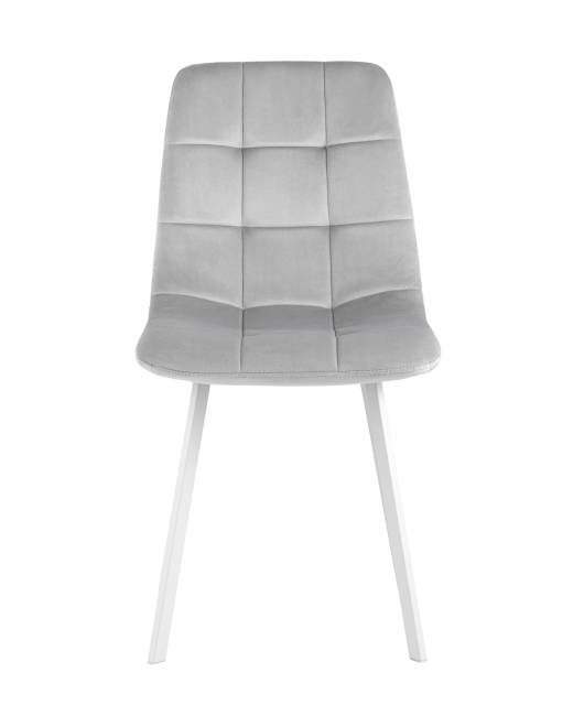 Стул Chilly велюр серебристый белые ножки