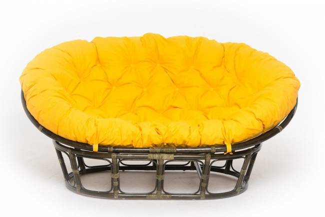Кресло "MAMASAN" олива  желтая подушка