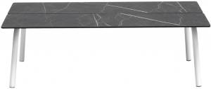 Столик кофейный ламинированный Brezza лен, черный мрамор Сахара 1100х550х370 мм