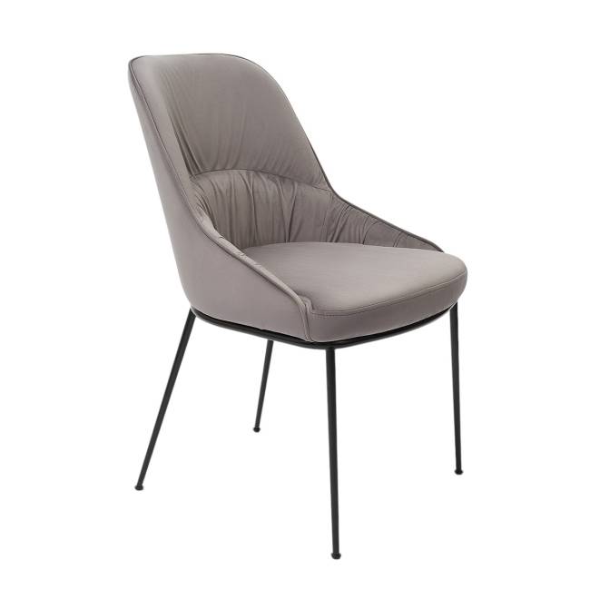 Кресло Etna серое, основание черный металл