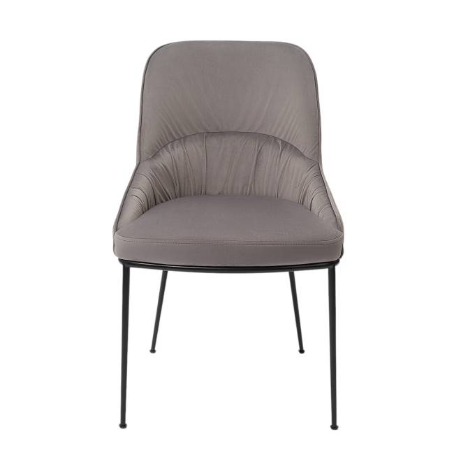 Кресло Etna серое, основание черный металл