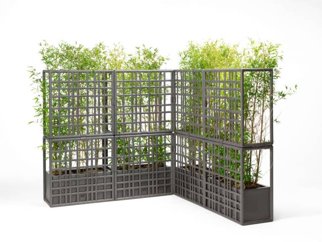 Кашпо пластиковое модульное Sipario 3 базальт 703х350х2109 мм