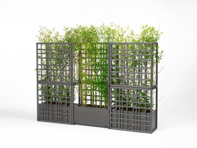 Кашпо пластиковое модульное Sipario 3 базальт 703х350х2109 мм