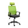 Кресло офисное / Бит / черный пластик / зеленая сетка / черная ткань