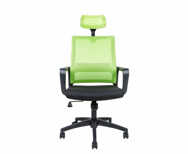 Кресло офисное / Бит / черный пластик / зеленая сетка / черная ткань
