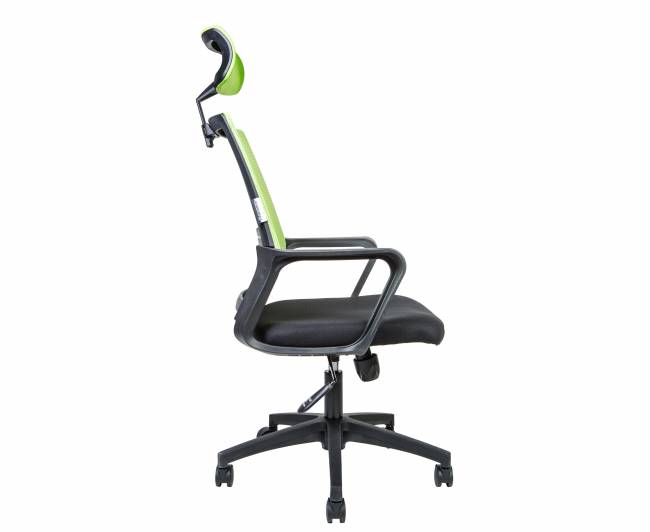 Кресло офисное / Бит / черный пластик / зеленая сетка / черная ткань