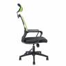 Кресло офисное / Бит / черный пластик / зеленая сетка / черная ткань