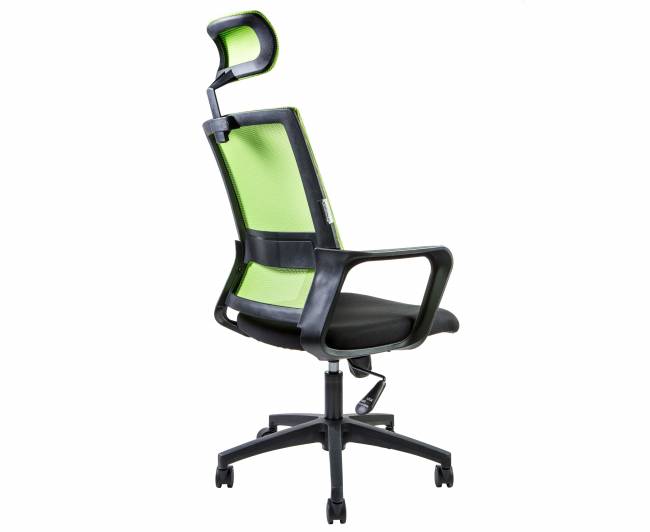 Кресло офисное / Бит / черный пластик / зеленая сетка / черная ткань