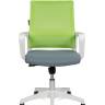 Кресло офисное / Бит LB / белый пластик / зеленая сетка / темно серая ткань