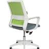Кресло офисное / Бит LB / белый пластик / зеленая сетка / темно серая ткань