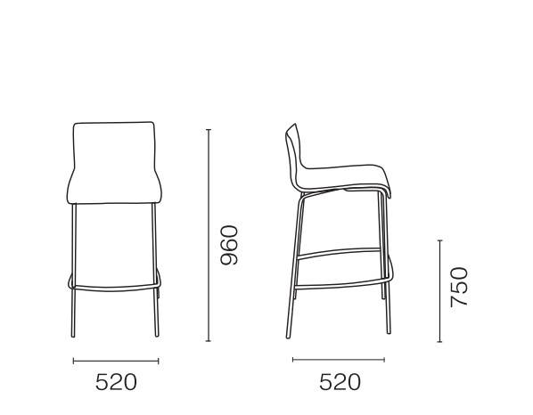 Стул барный с обивкой Icon BDK хромированный, белый 520х520х960 мм Стул барный с обивкой Icon BDK хромированный, белый 520х520х960 мм