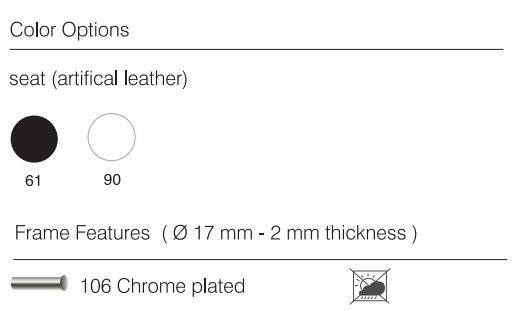 Стул барный с обивкой Icon BDK хромированный, белый 520х520х960 мм Стул барный с обивкой Icon BDK хромированный, белый 520х520х960 мм