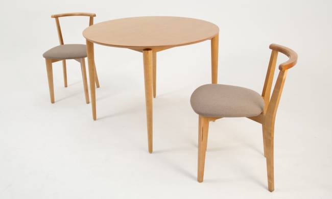 Стол Pawook К 100 натур со стульями Франк ПМ натур/бежевая рогожка