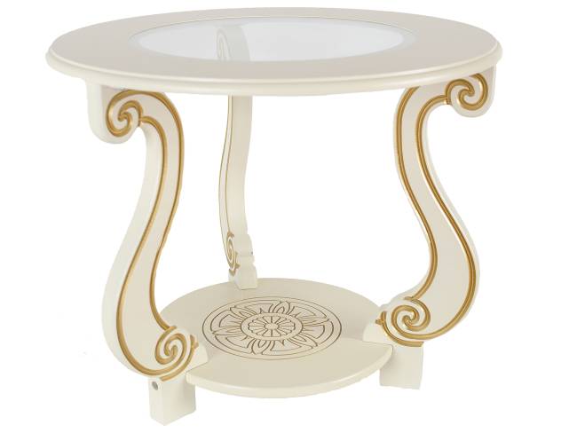 Стол журнальный Грация (С) слоновая кость/золото