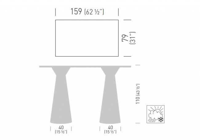 Стол ламинированный барный Roller Table 1590х790х1100 мм