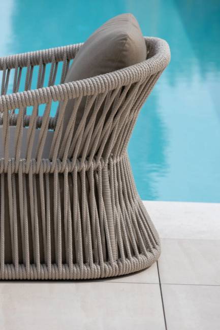 Лаунж-кресло плетеное мягкое Method белый, бежевый 1030х895х740 мм