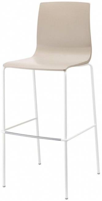 Стул барный пластиковый Alice Barstool лен, тортора 490х510х1140 мм