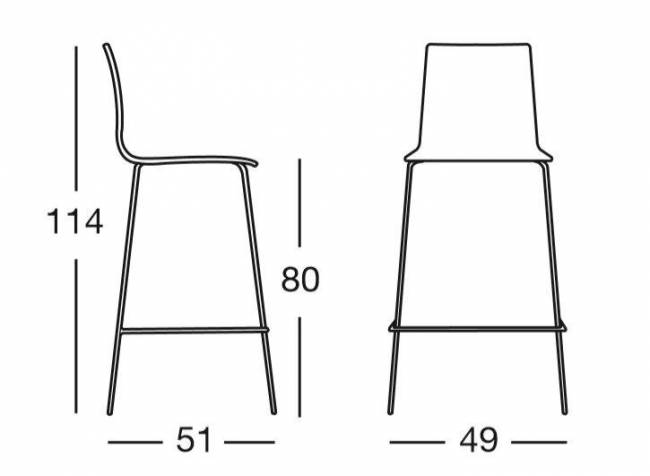 Стул барный пластиковый Alice Barstool лен, тортора 490х510х1140 мм
