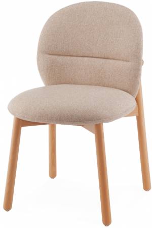 Стул деревянный с обивкой Meiko натуральный, бежевый 480х550х800 мм