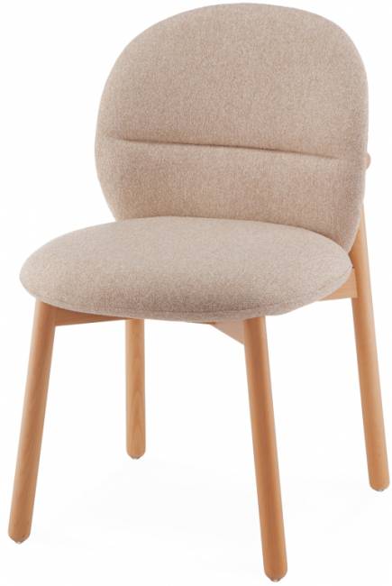 Стул деревянный с обивкой Meiko натуральный, бежевый 480х550х800 мм