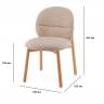 Стул деревянный с обивкой Meiko натуральный, бежевый 480х550х800 мм