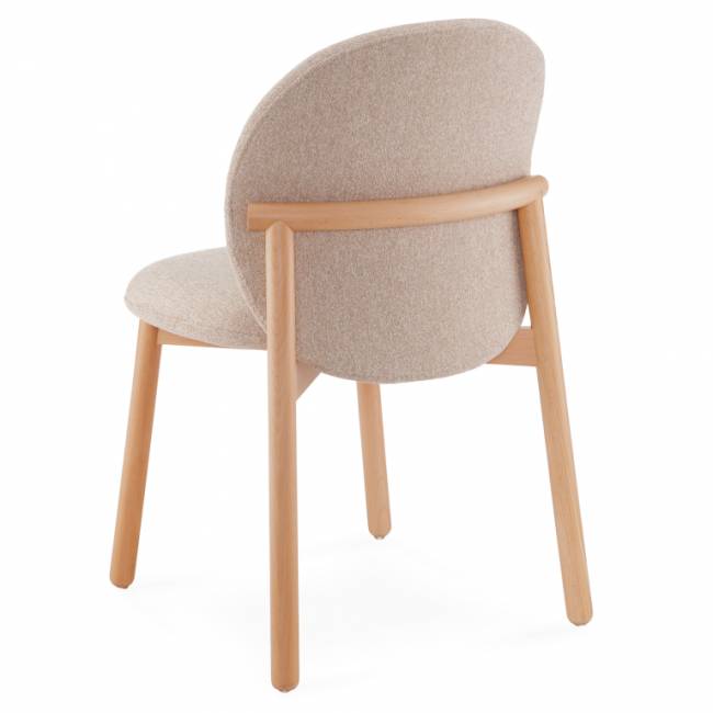 Стул деревянный с обивкой Meiko натуральный, бежевый 480х550х800 мм