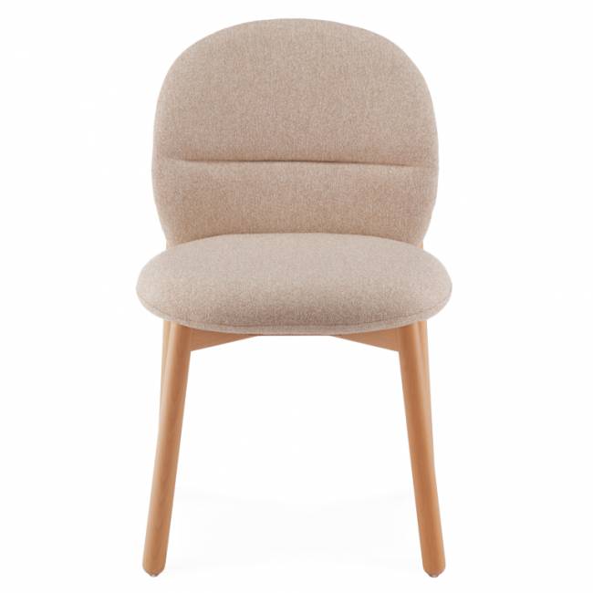 Стул деревянный с обивкой Meiko натуральный, бежевый 480х550х800 мм