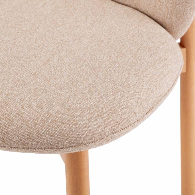 Стул деревянный с обивкой Meiko натуральный, бежевый 480х550х800 мм