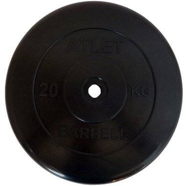 Диск обрезиненный черный MB ATLET d-26 20 кг
